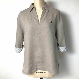 バーバリーブラックレーベル(BURBERRY BLACK LABEL)のBURBERRY BLACK LABEL リネン100% スキッパーシャツ(シャツ/ブラウス(長袖/七分))