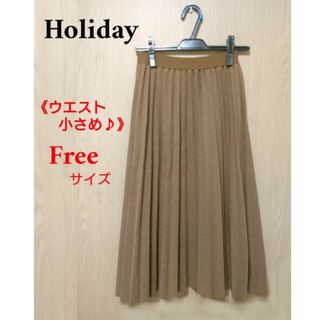 ホリデイ(holiday)のホリディ ロングスカート 冬服 プリーツスカート 茶色 ニット ウエストゴム(ロングスカート)