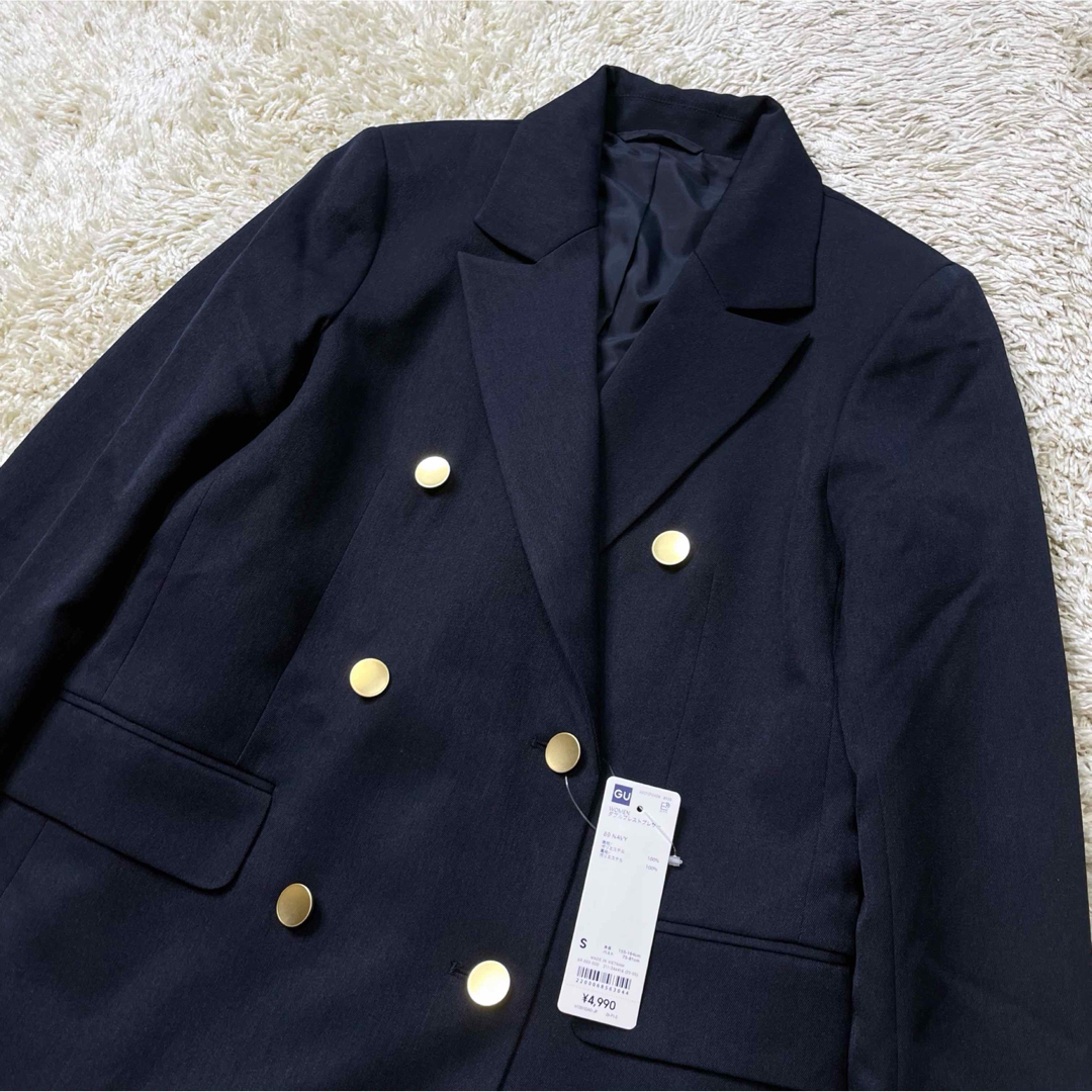 GU - 新品✨️ GU ジーユー ダブルブレストブレザー 紺ブレ 金 GU - 新品✨️ GU ジーユー ダブルブレストブレザー 紺ブレ 金