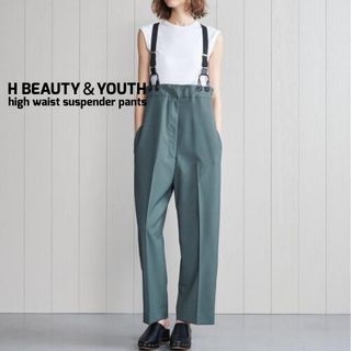 ビューティアンドユースユナイテッドアローズ(BEAUTY&YOUTH UNITED ARROWS)のH BEAUTY＆YOUTH ハイウエストサスペンダーパンツ 新品(サロペット/オーバーオール)