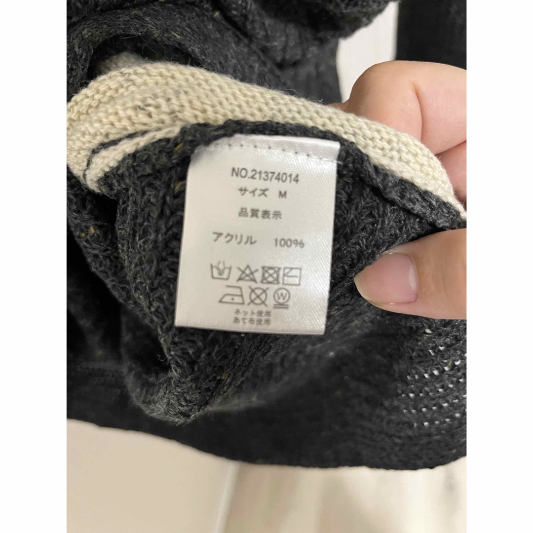 アンドヴォーグストア ホワイト×チャコール薄手ニット レディースのトップス(ニット/セーター)の商品写真