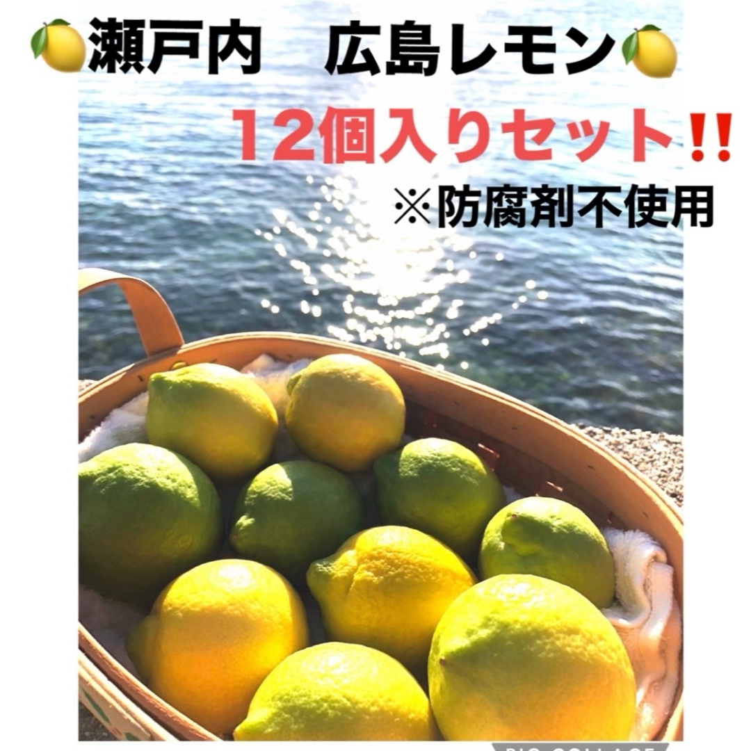 瀬戸内　広島瀬戸内レモン　12個入りセット　防腐剤不使用　 食品/飲料/酒の食品(フルーツ)の商品写真