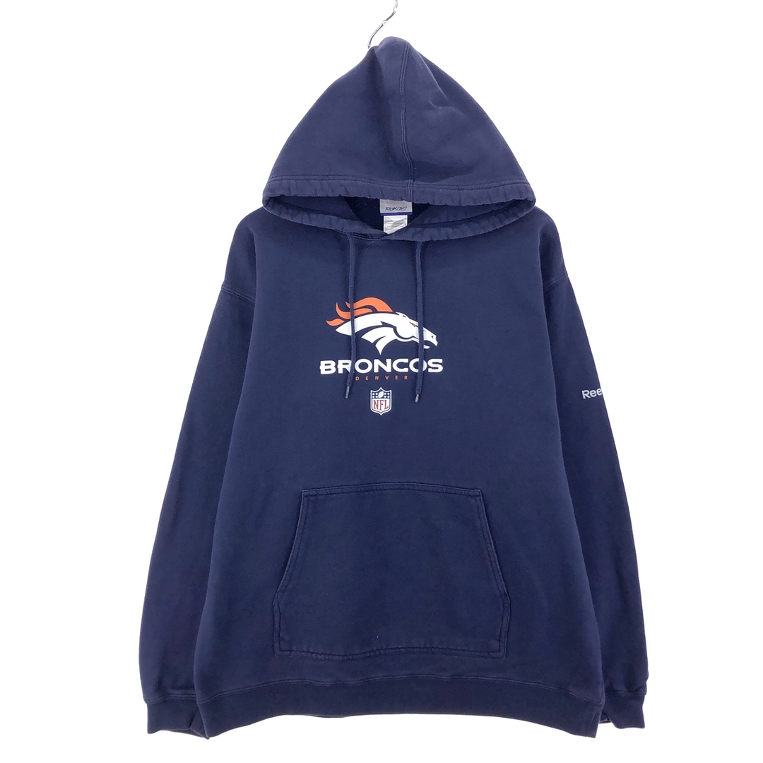 Reebok(リーボック)の古着 リーボック Reebok NFL DENVER BRONCOS デンバーブロンコス スウェットプルオーバーパーカー メンズL /eaa353550 メンズのトップス(スウェット)の商品写真