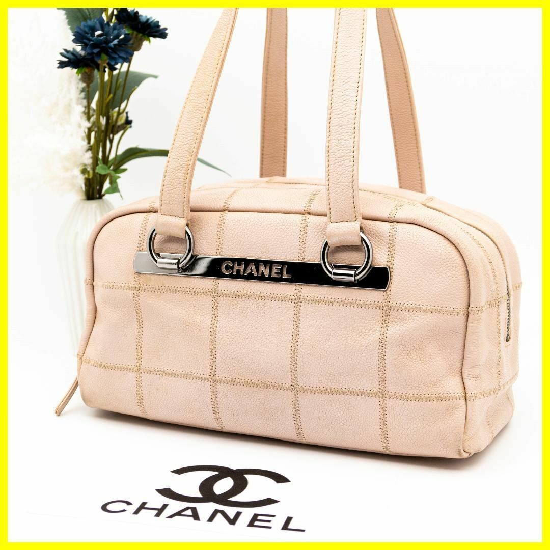 CHANEL(シャネル)のマルハ様専用  チョコバー キャビアスキン ピンク レディースのバッグ(ハンドバッグ)の商品写真