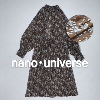 ナノユニバース(nano・universe)のナノユニバース　ワンピース　バックデザイン　花柄　ボタニカル　ミモレ　フレア(その他)