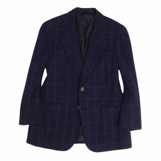 クリスチャンディオール(Christian Dior)の美品 Vintage クリスチャンディオール Christian Dior Monsieur ジャケット テーラード チェック カシミヤ アウター メンズ M ネイビー(テーラードジャケット)