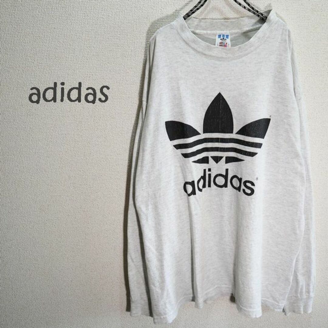 adidas(アディダス)の ◆古着◆　80’　adidas　アディダス　ビッグ万国旗タグ　長袖Tシャツ メンズのトップス(Tシャツ/カットソー(七分/長袖))の商品写真