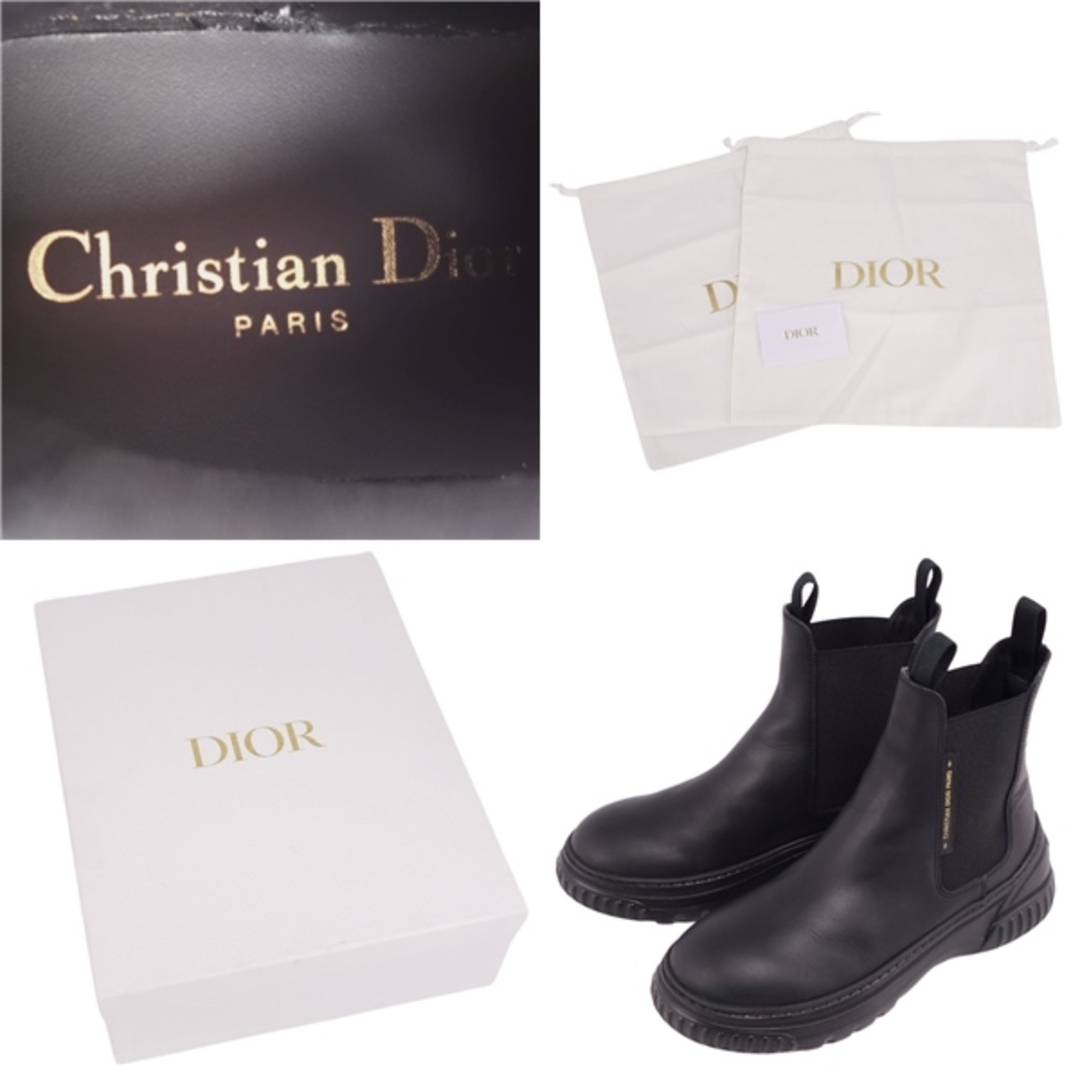 Christian Dior(クリスチャンディオール)の美品 クリスチャンディオール Christian Dior ブーツ D-RACER ショートブーツ サイドゴアブーツ チェルシーブーツ カーフレザー シューズ レディース 36(23cm相当) ブラック レディースの靴/シューズ(ブーツ)の商品写真