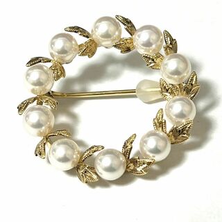 ミキモト(MIKIMOTO)の【大人気・定価36万】ミキモト　MIKIMOTO　ブローチ　パール　真珠　K18(ブローチ/コサージュ)