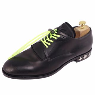 ルイヴィトン(LOUIS VUITTON)の極美品 ルイヴィトン LOUIS VUITTON レザーシューズ ダービーシューズ LVフォーマルライン モノグラム カーフレザー 革靴 メンズ 7.5(26.5cm相当) ブラック(ドレス/ビジネス)