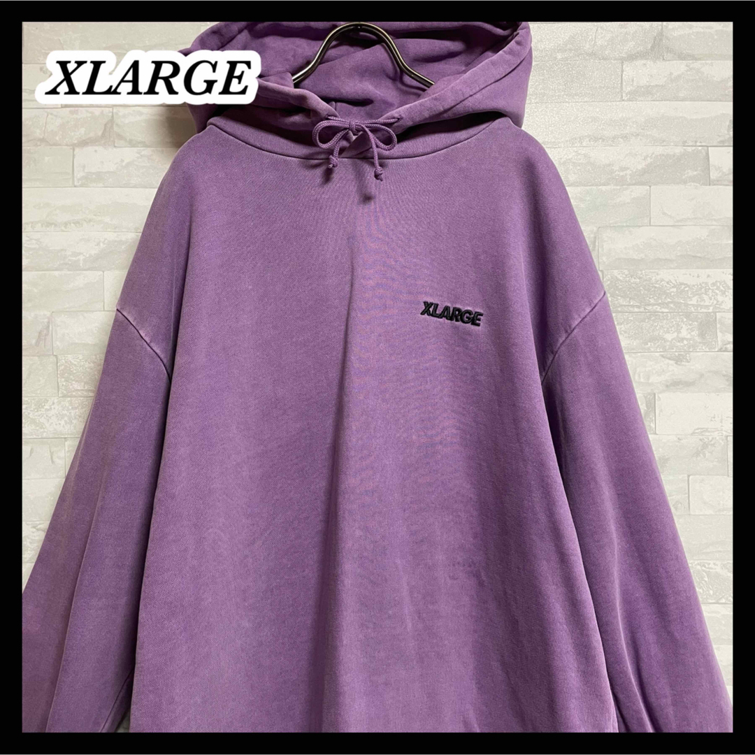 たかはる古着【XLARGE】エクストララージ　ピグメント加工プルパーカー　XLサイズ　メンズ