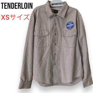 テンダーロイン(TENDERLOIN)のテンダーロイン　ワッペン付きヘリンボーンワークシャツ　XSサイズ(シャツ)