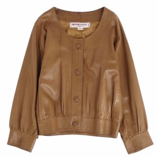 サンローラン(SAINT LAURENT)のVintage イヴサンローラン Yves Saint Laurent ジャケット レザージャケット ノーカラー ラムレザー アウター レディース 34(S相当) ブラウン(その他)