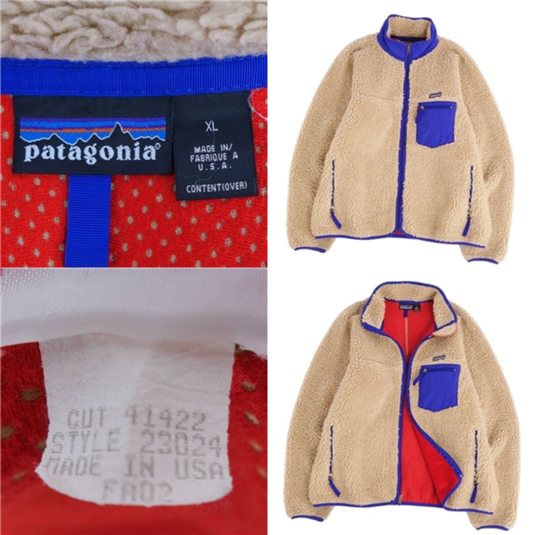 美品 パタゴニア PATAGONIA ジャケット クラシックレトロカーディガン 23024 FA02 アウター メンズ アメリカ製 XL  ベージュ/ブルー