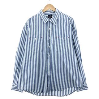 ギャップ(GAP)の古着 90年代 ギャップ GAP オールドギャップ ストライプ柄 長袖 デニムシャツ カナダ製 メンズXL ヴィンテージ /eaa397613(シャツ)