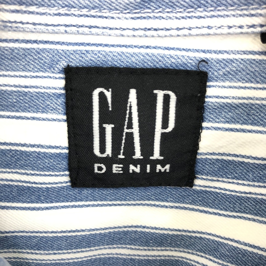 GAP(ギャップ)の古着 90年代 ギャップ GAP DENIM オールドギャップ ストライプ柄 長袖 デニムシャツ メンズXL ヴィンテージ /eaa397615 メンズのトップス(シャツ)の商品写真