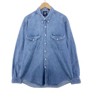 ギャップ(GAP)の古着 90年代 ギャップ GAP オールドギャップ 長袖 ボタンダウンデニムシャツ メンズXL ヴィンテージ /eaa397616(シャツ)