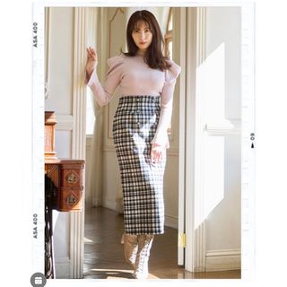 ハーリップトゥ(Her lip to)のOver Check Wool-Blend Skirt(ロングスカート)