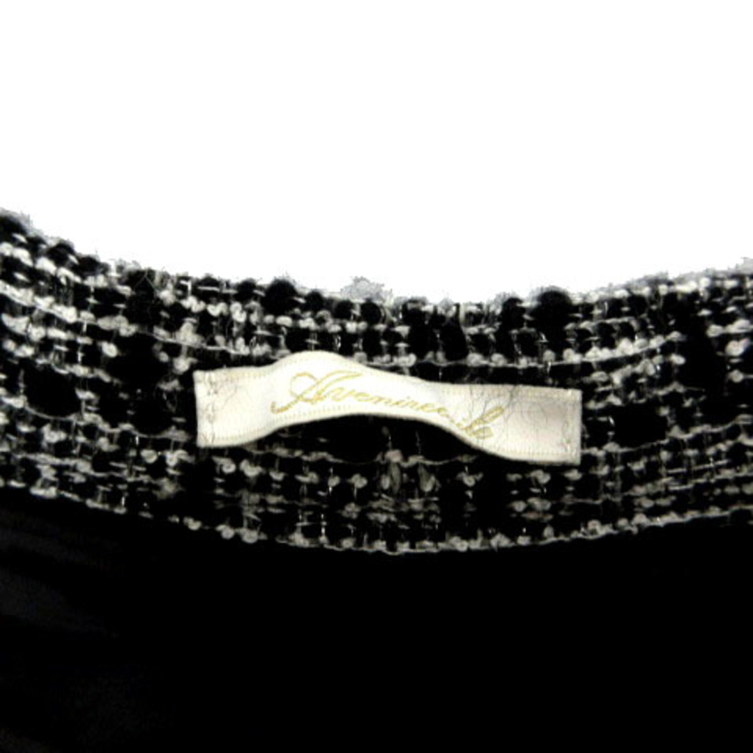 Aveniretoile(アベニールエトワール)のアベニールエトワール スカート ミディ丈 ツイード ラメ ウール混 黒 白 36 レディースのスカート(ひざ丈スカート)の商品写真