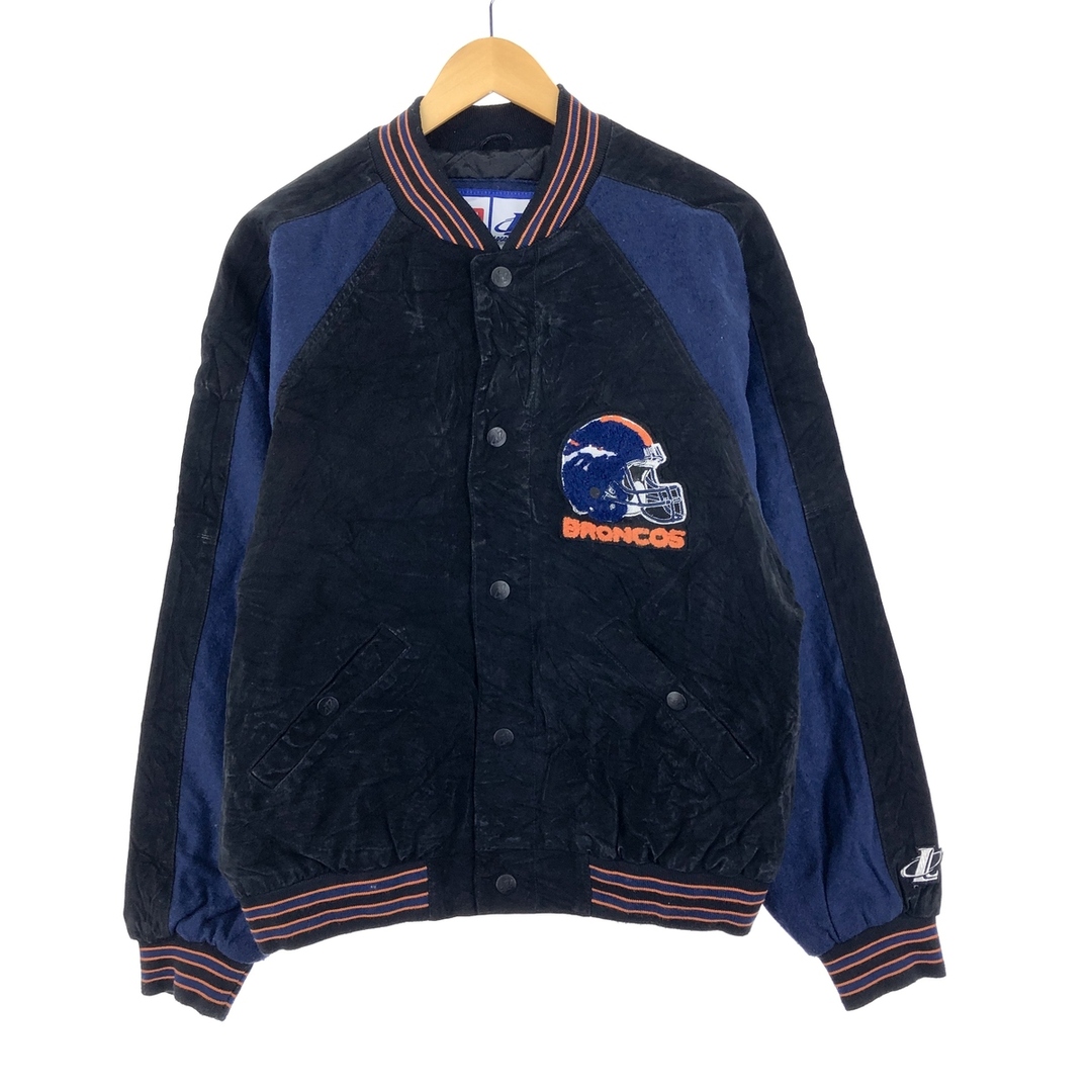 866cm袖丈90年代 LOGO ATHLETIC NFL DENVER BRONCOS デンバーブロンコス スタジャン アワードジャケット バーシティジャケット メンズM ヴィンテージ /evb003448