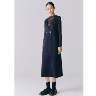 ザラ(ZARA)の【新品タグ付き】ダブルブレスト フェイクスエード ワンピース(ひざ丈ワンピース)