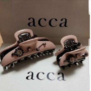 アッカ(acca)の希少な限定品レア2個セット◆accaアッカ◆エレガントフィオーレ　中&小クリップ(バレッタ/ヘアクリップ)