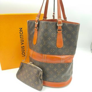 ルイヴィトン(LOUIS VUITTON)の極美品 LOUIS VUITTON バケット ポーチ付き USA モノグラム(ハンドバッグ)