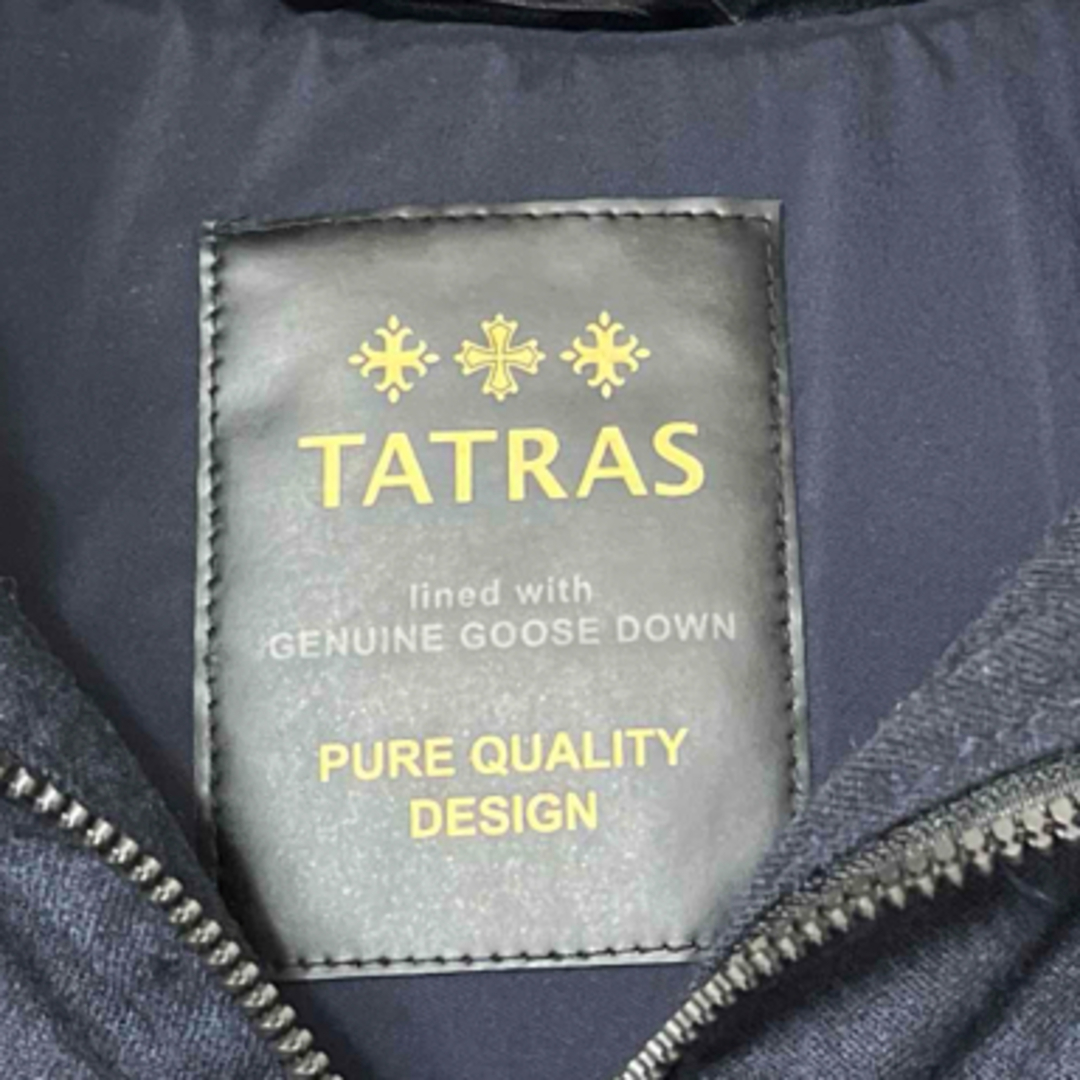 TATRAS(タトラス)のタトラス　セラミカ　ネイビー　ウール　ファー付き　ミドル丈　ダウン レディースのジャケット/アウター(ダウンコート)の商品写真