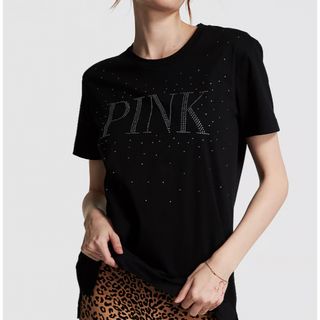 ヴィクトリアズシークレット(Victoria's Secret)の新作⭐️ビジューつきTシャツ VS PINK XSサイズ ⭐️新品タグ付き(Tシャツ(半袖/袖なし))