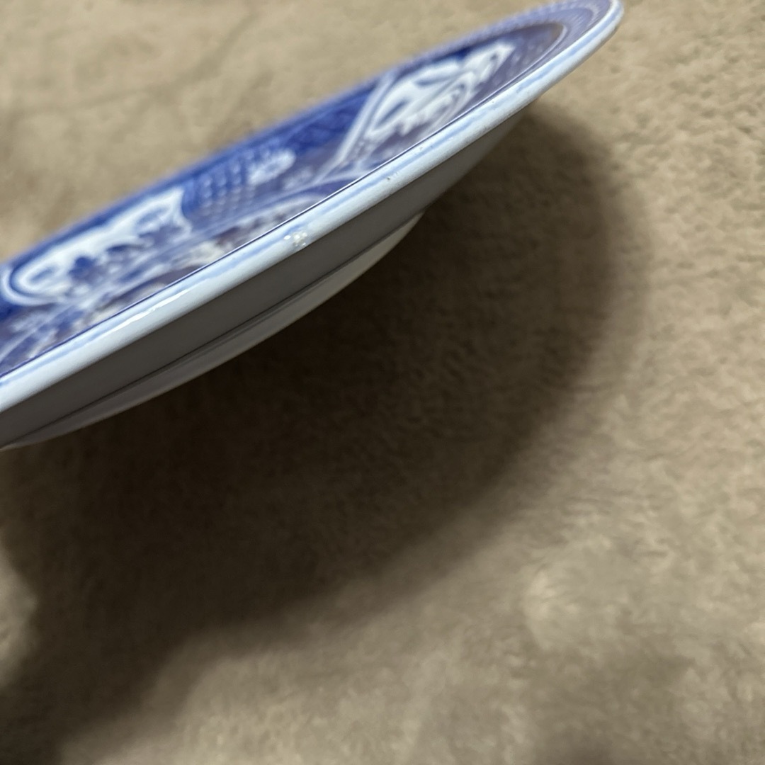 大皿 孔雀 梅 白梅 黄梅 食器 染付 盛皿 孔雀 和食器 和 エンタメ/ホビーの美術品/アンティーク(陶芸)の商品写真