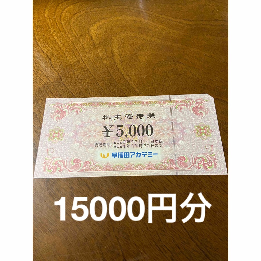 早稲田アカデミー 15000円分早稲田アカデミー - その他