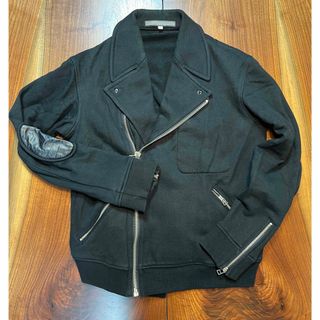 ユナイテッドアローズ(UNITED ARROWS)の名作❗️UAスウェットライダースジャケット・レザーパッチ　L(ライダースジャケット)