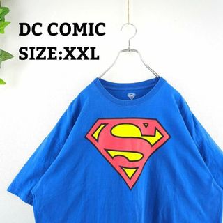 US古着 Tシャツ スーパーマン XXL 輸入 ブルー 青 ビッグプリント(Tシャツ/カットソー(半袖/袖なし))