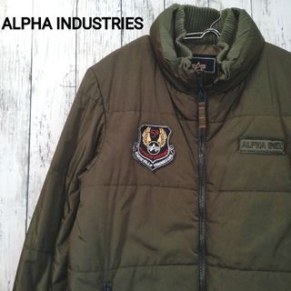 アルファインダストリーズ(ALPHA INDUSTRIES)のアルファインダストリーズ/ミリタリージャケット　カーキ　刺繍ロゴ　ワッペン　M(ミリタリージャケット)