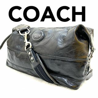 コーチ(COACH)のCOACH コーチ シグネチャー レザーワンショルダーバッグ ブラック YK17(ハンドバッグ)