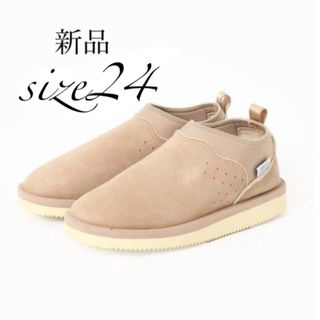 スイコック(suicoke)の新品 SUICOKE スイコック ムートン サボ スリッポン 24 ベージュ(スリッポン/モカシン)