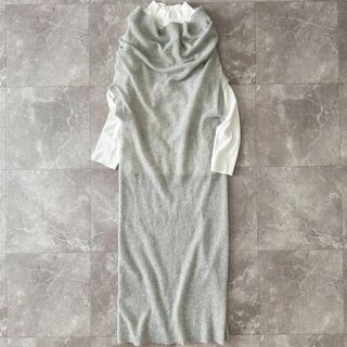hapi_shop商品一覧美品　45rpm 度詰め天竺のヨックネックドレス ゆったりロングワンピース　白