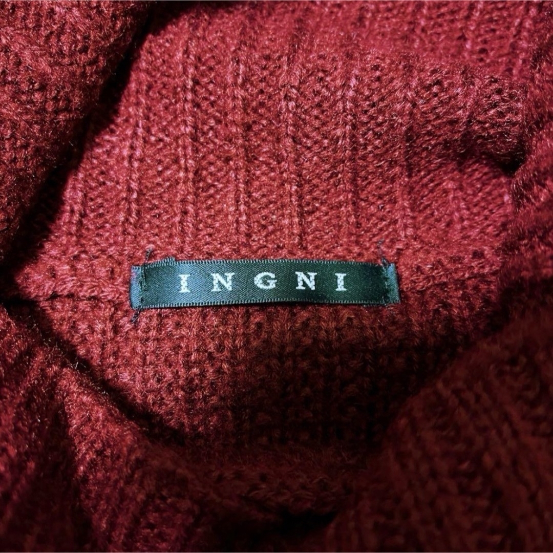 INGNI(イング)のINGNI イング　ニットワンピース　セーター　えんじ　ロング　バーガンディ　M レディースのトップス(ニット/セーター)の商品写真