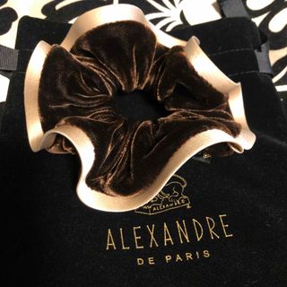 アレクサンドルドゥパリ(Alexandre de Paris)のアレクサンドルドゥパリ　大人気♡ベロア♡シルクトリミング♡ボリュームシュシュ(ヘアゴム/シュシュ)