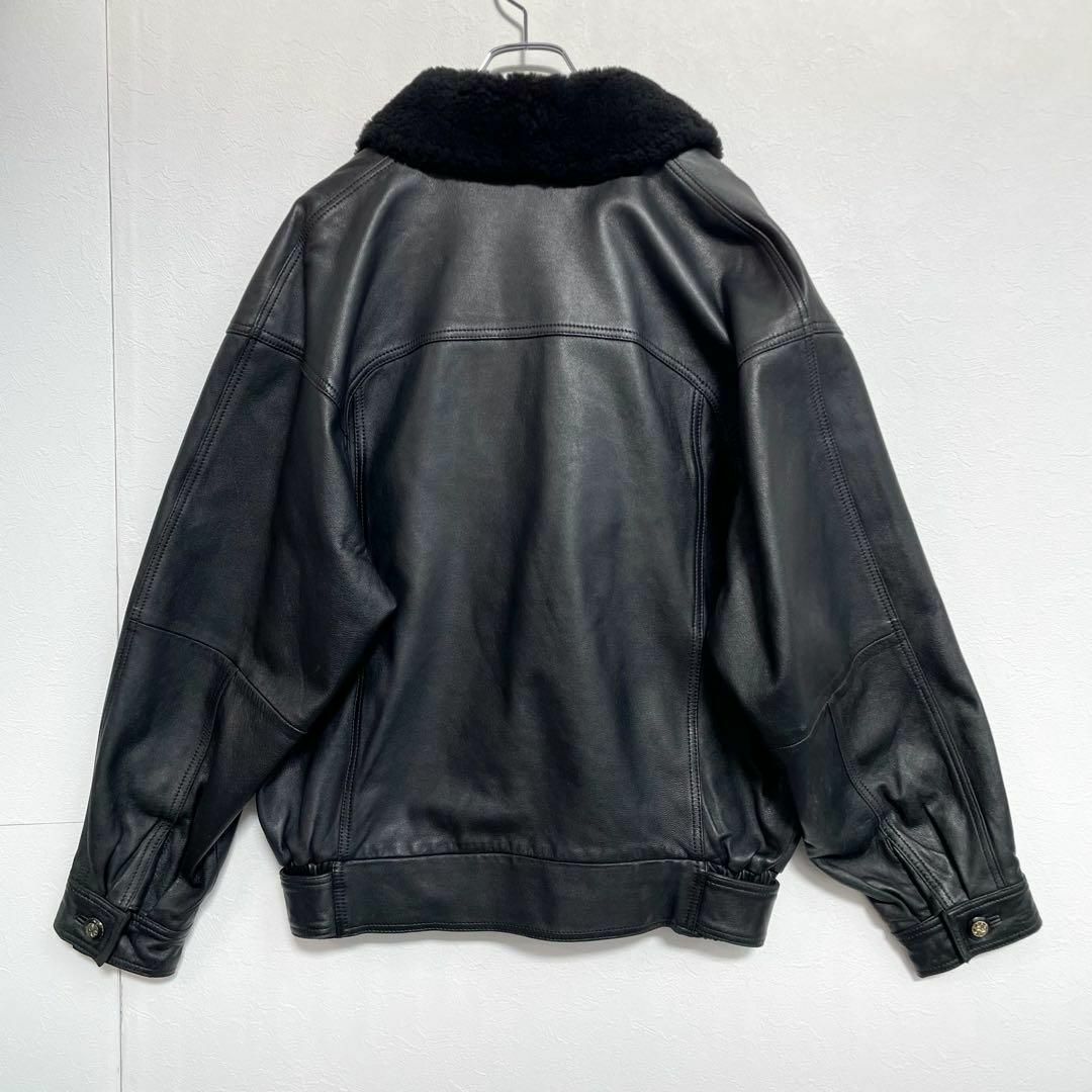 ヴィンテージ ショールカラー ボア付 本革 ラムレザー ダブル ヴィンテージ ショールカラー ボア付 本革 ラムレザー ダブル