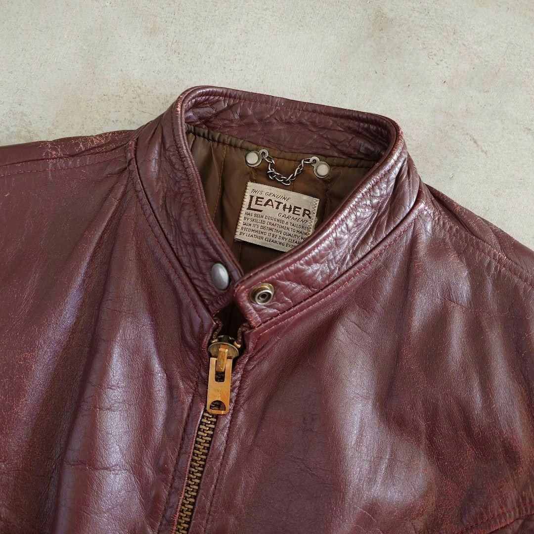 古着　ビンテージ　シングル　ライダースジャケット　L相当 メンズのジャケット/アウター(ライダースジャケット)の商品写真