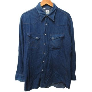 ラングラー(Wrangler)のラングラー デニムシャツ ウエスタンシャツ 長袖 青系 L IBO44(シャツ)