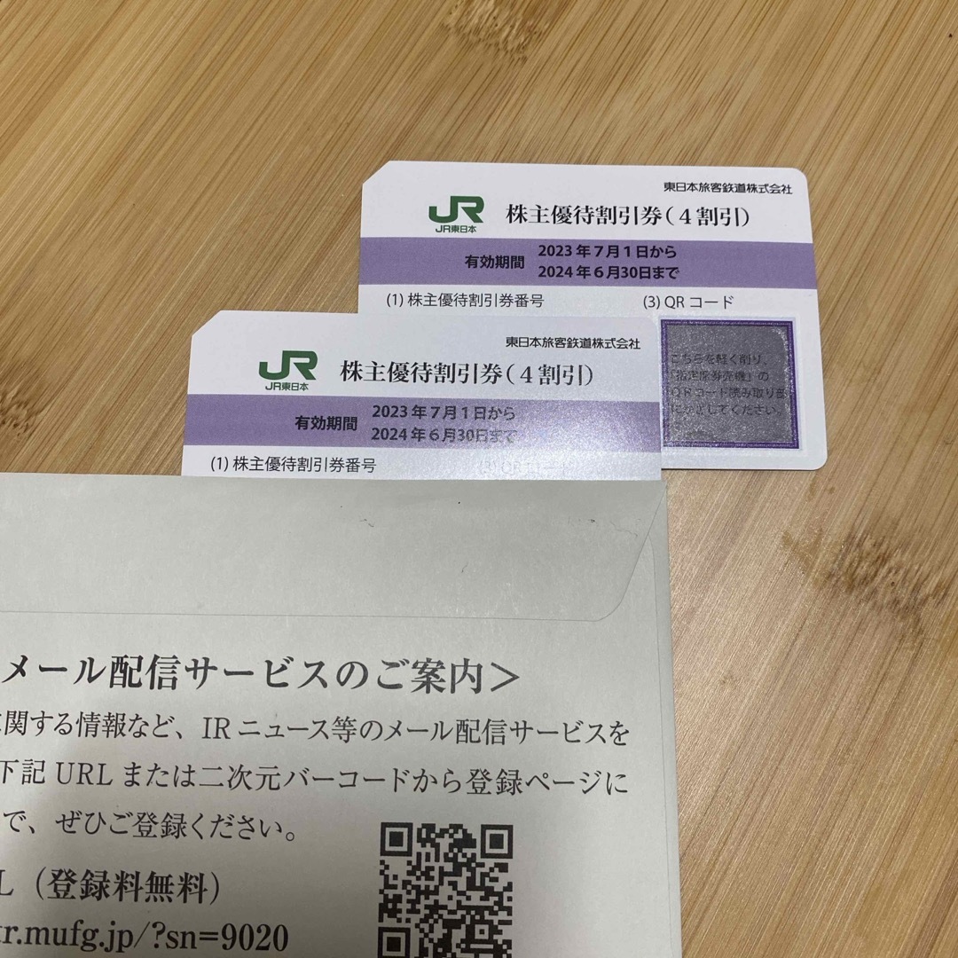 JR(ジェイアール)のJR東日本株主優待券2枚 チケットの乗車券/交通券(その他)の商品写真