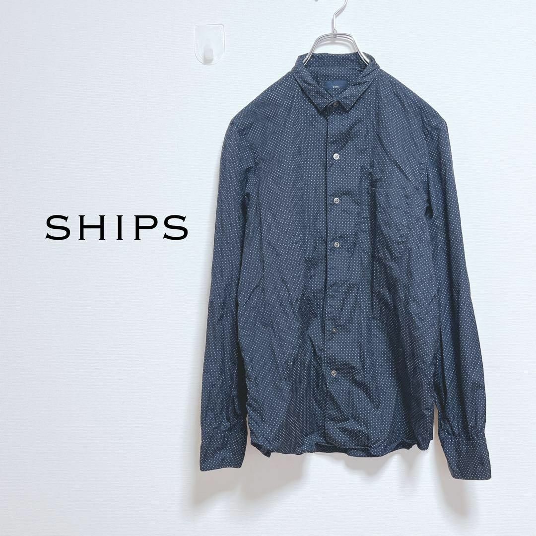 SHIPS(シップス)のシップス　ドット柄シャツ【S】総柄　日本製　コットン100% ポップ メンズのトップス(シャツ)の商品写真