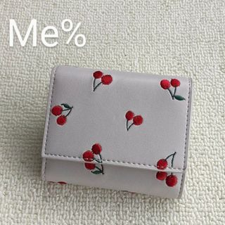 【新品】me%(ミィパーセント)♡ミニ財布 さくらんぼ柄 グレー(財布)