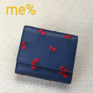 【新品】me%(ミィパーセント)♡ミニ財布 さくらんぼ柄 ネイビー(財布)