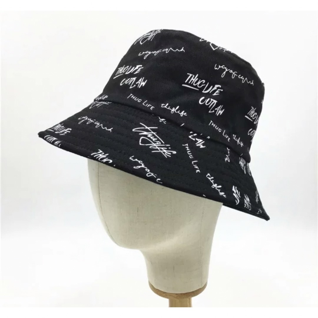 【新品未使用】 ハット メンズ レディース 帽子 ストリート プリント ブラック メンズの帽子(ハット)の商品写真