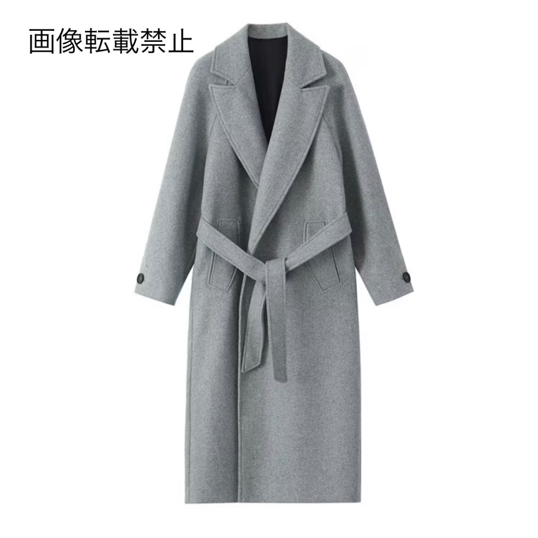 12月新作13069◆gray グレー ロングコート ガウンコート