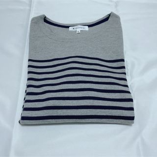 ザショップティーケー(THE SHOP TK)のTHE SHOP TK　メンズ  長袖 Tシャツ グレー ボーダー(Tシャツ/カットソー(七分/長袖))