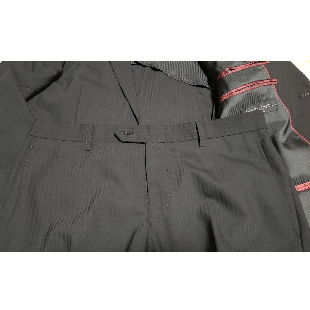 HIROMICHI NAKANO(ヒロミチナカノ)のメンズ　セットアップスーツ　①　黒色ストライプ メンズのスーツ(セットアップ)の商品写真